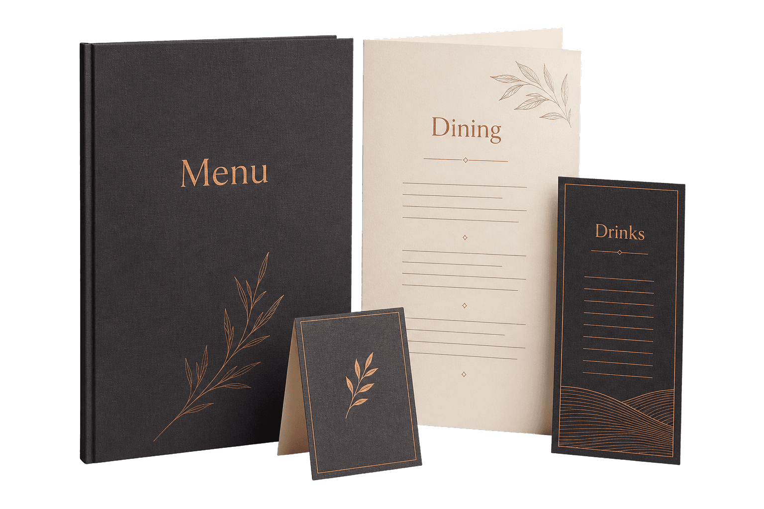 Menus and hospitality assets concept