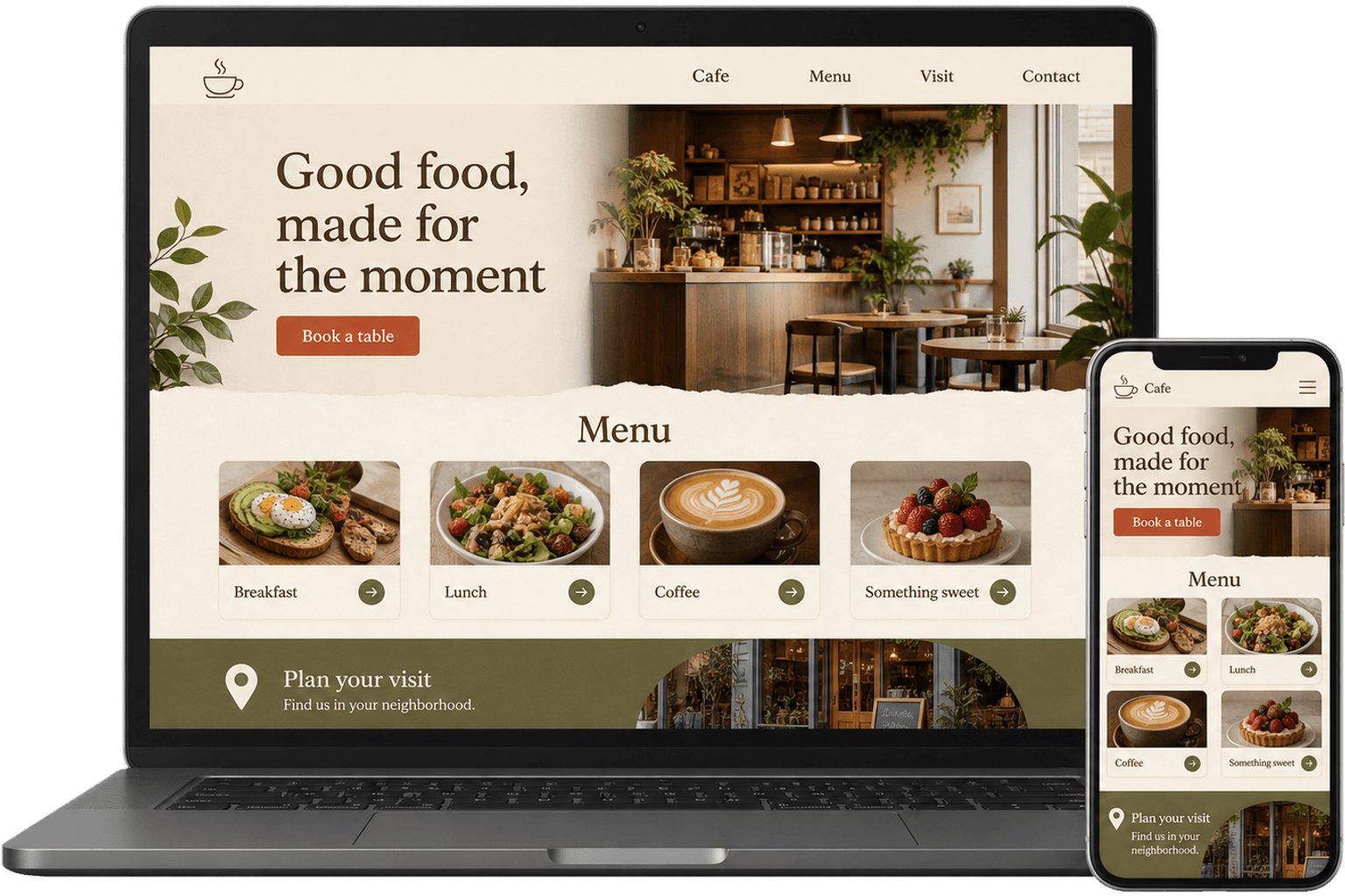 Cafe website concept